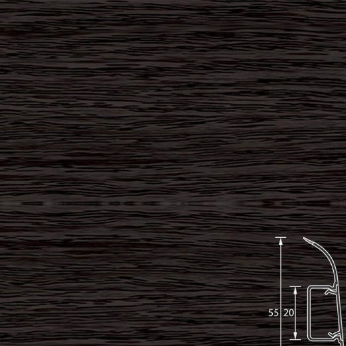 Плинтус пластиковый с кабель-каналом IDEAL Венге черный, упаковка 2.5 м Плинтус пластиковый с кабель-каналом IDEAL Венге черный, упаковка 2.5 м