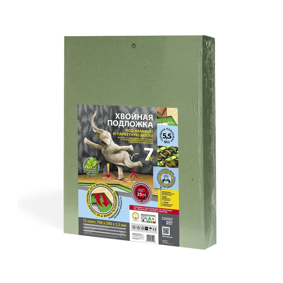 Подложка хвойная Steico 5.5 мм, упаковка 7 м2